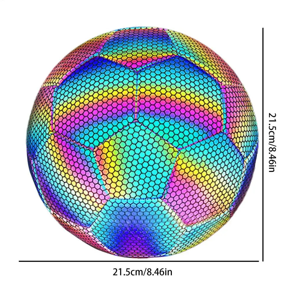 Reflective Football Holographic Luminous Soccer Ball Night Outdoor Sports Glowing Standard Soccer Size 4/5 for Training