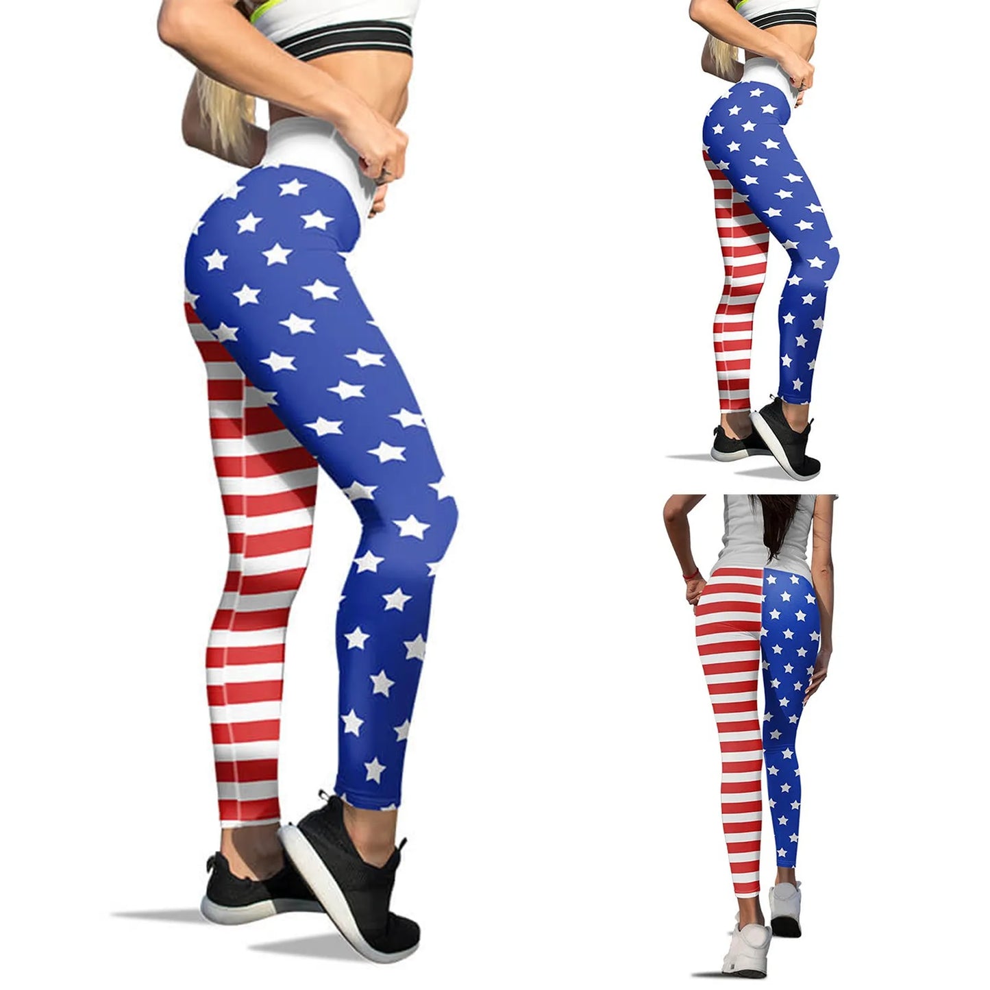 American Flag Printed Leggings For Women Tummy Control Skinny Pants For Yoga Running Pilates Women'S Trousers
