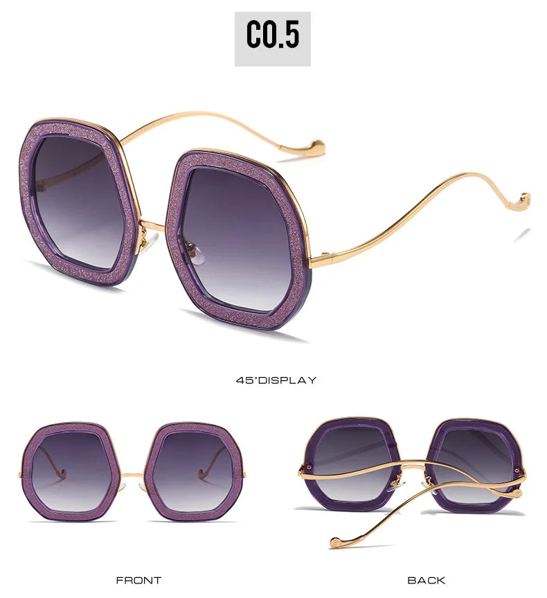 Big Frame Crystal Sun Glasses Women Cooling Designer Women Luxury Shades Lunette De Soleil Femme Googles Sunglasses Women 2022