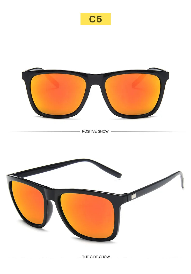 Sports Polarized Sunglasses Men Women Classic Square Plastic Driving Sun Glasses Male Fashion Black Outdoor Shades UV400