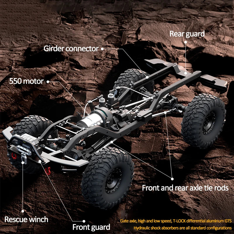1/10 RC Crawler Upgrade HB Rc Model 4WD RTR with LED 2.4G Electric Remote Control Rock Off-road Vehicle for Adults US Shipping