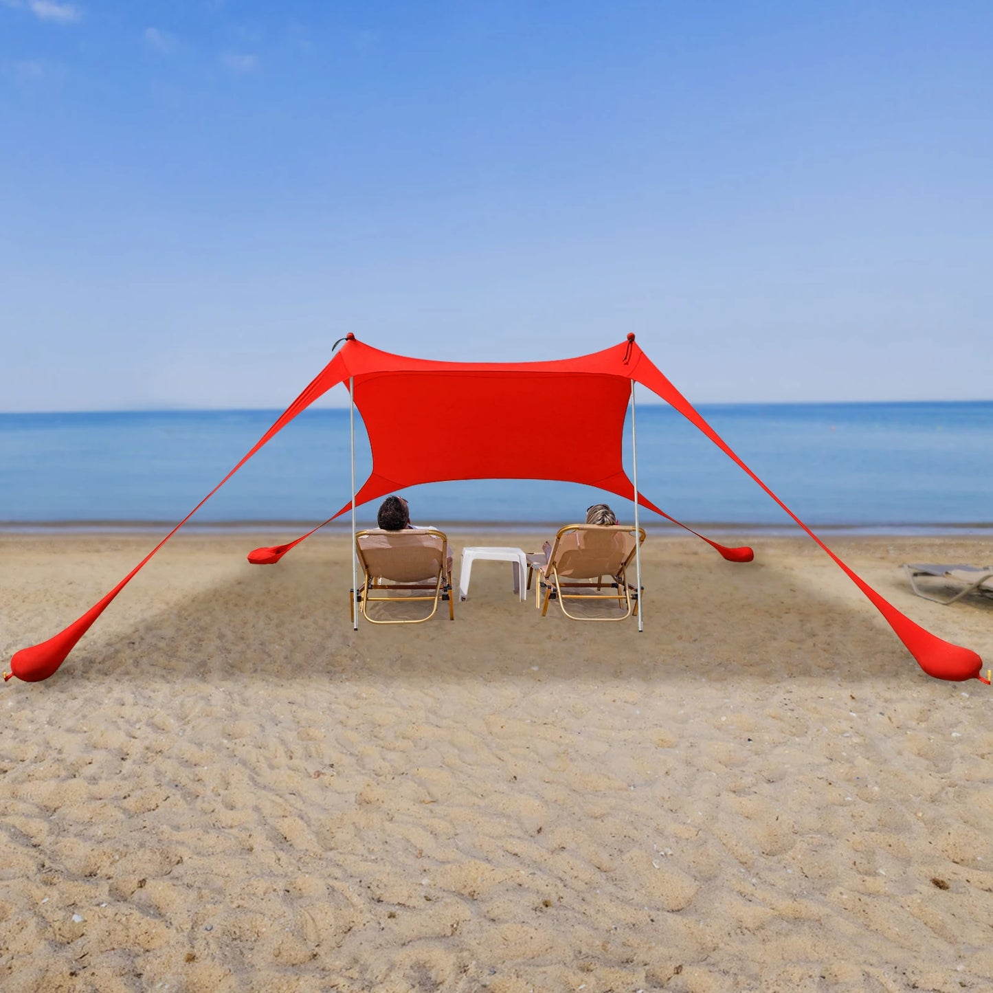 Red 2m * 1.6m Beach Elastic Sunshade Outdoor Tent for Beach Camping For 2-3 People For Beach Camping Fishing Backyard Picnic