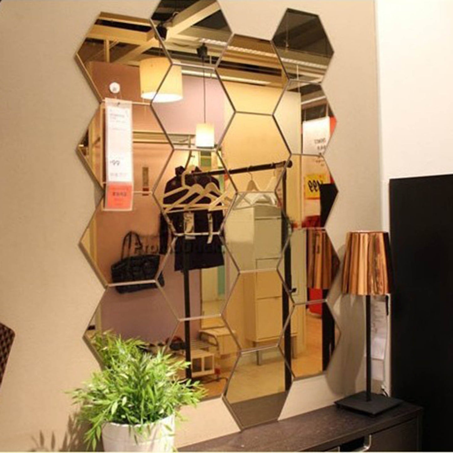 Hexagon Mirror Environmental Protection Acrylic Wall Sticker Background Wall Decoration Mirror Sticker home decor Accessories