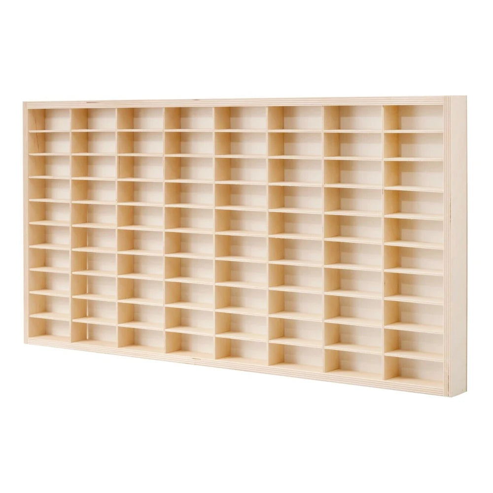 80 Grids for Hot Wheels Diecast Car Matchbox 1/64 Wood Display Shelf Toy Storage