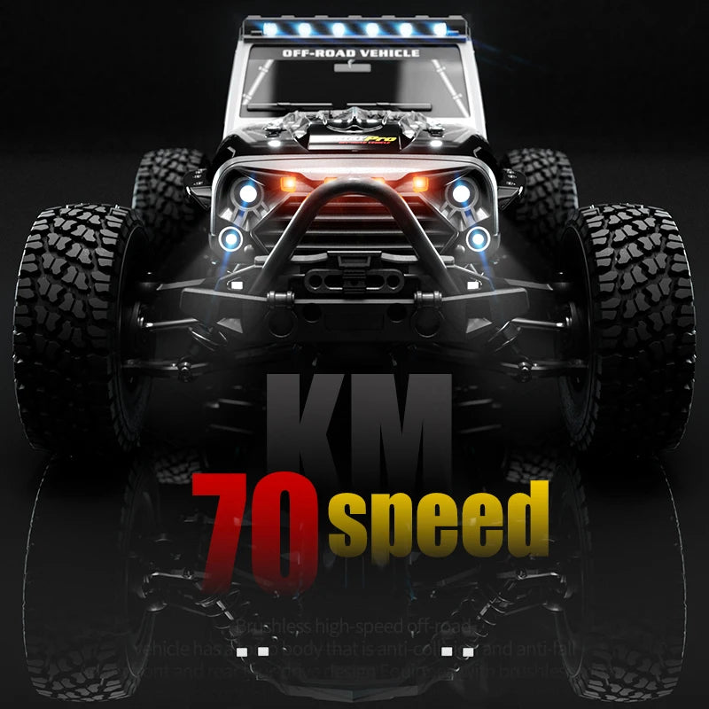 16103 PRO RC Offroad 4x4 70KM/H High-Speed RC Car 2.4GHz Brushless Motor, 1:16 4WD Off-road Climbing Vehicle Wtith LED Light