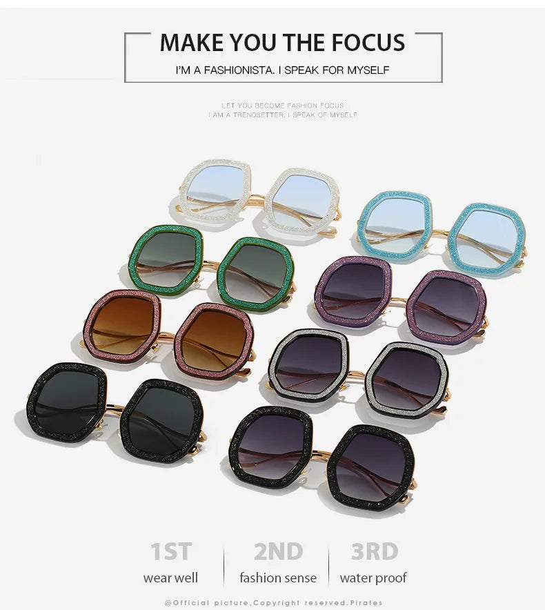 Big Frame Crystal Sun Glasses Women Cooling Designer Women Luxury Shades Lunette De Soleil Femme Googles Sunglasses Women 2022