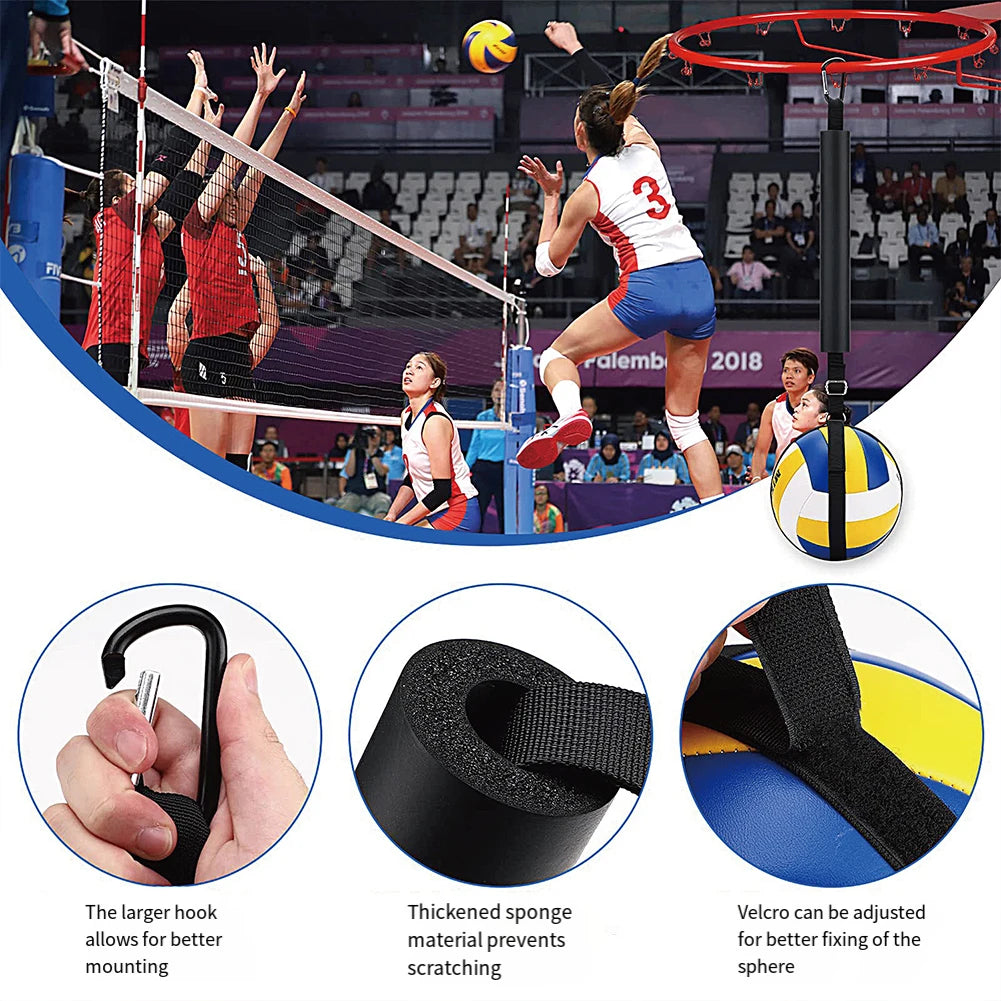 Volleyball Spike Trainer with Adjustable Belt Volleyball Training Aid Volleyball Practice Trainer Indoor Outdoor Train Supplies