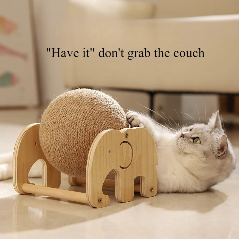 Cat scratch ball board pet toy Wear-resistant cat dog toy sisal ball upright auspicious elephant windmill model random hair
