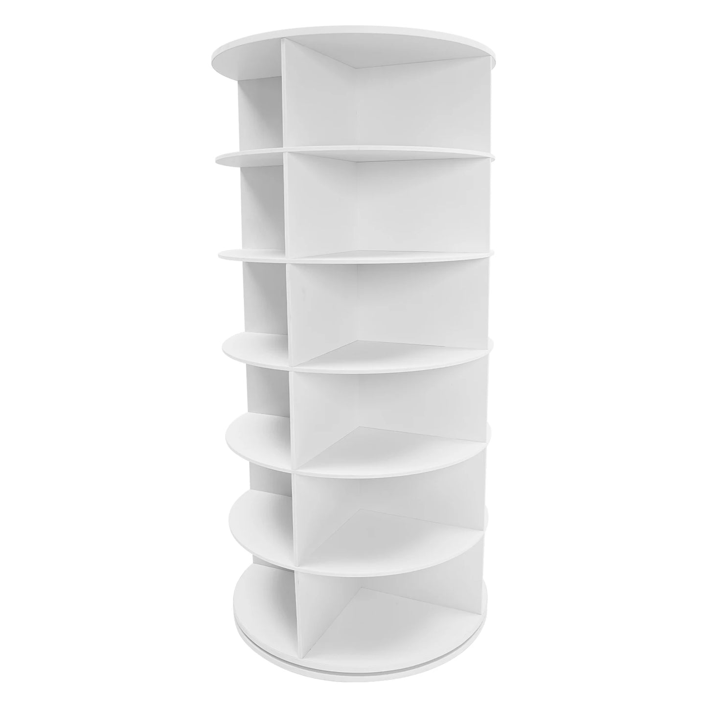 24 Pairs 6-Tier White Rotating Shoe Rack Free Standing Shoe Rack Shoe Organizer for Entrance Livingroom Bedroom Cloakroom