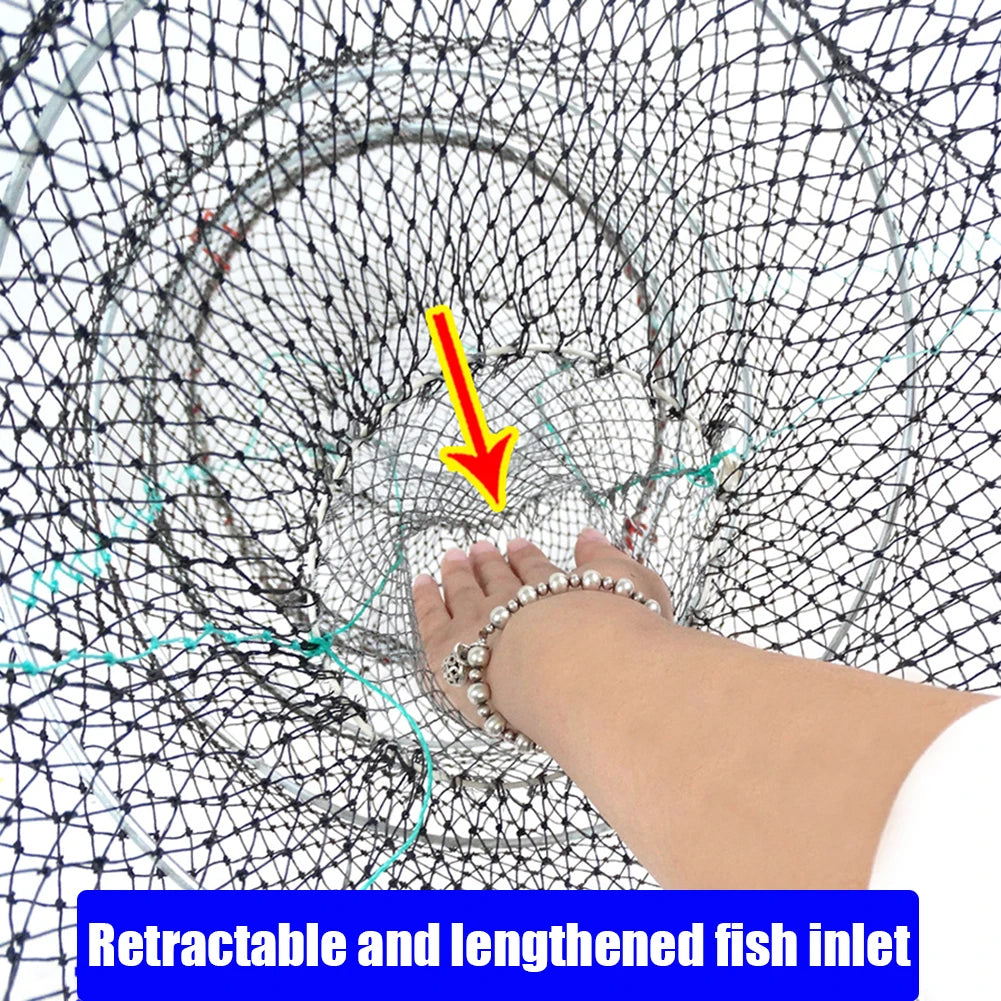 Foldable Fishing Cast Net Crab Trap Fish Cages Fish Loach Crayfish Shrimp Net Automatic Retractable Shrimp Trap