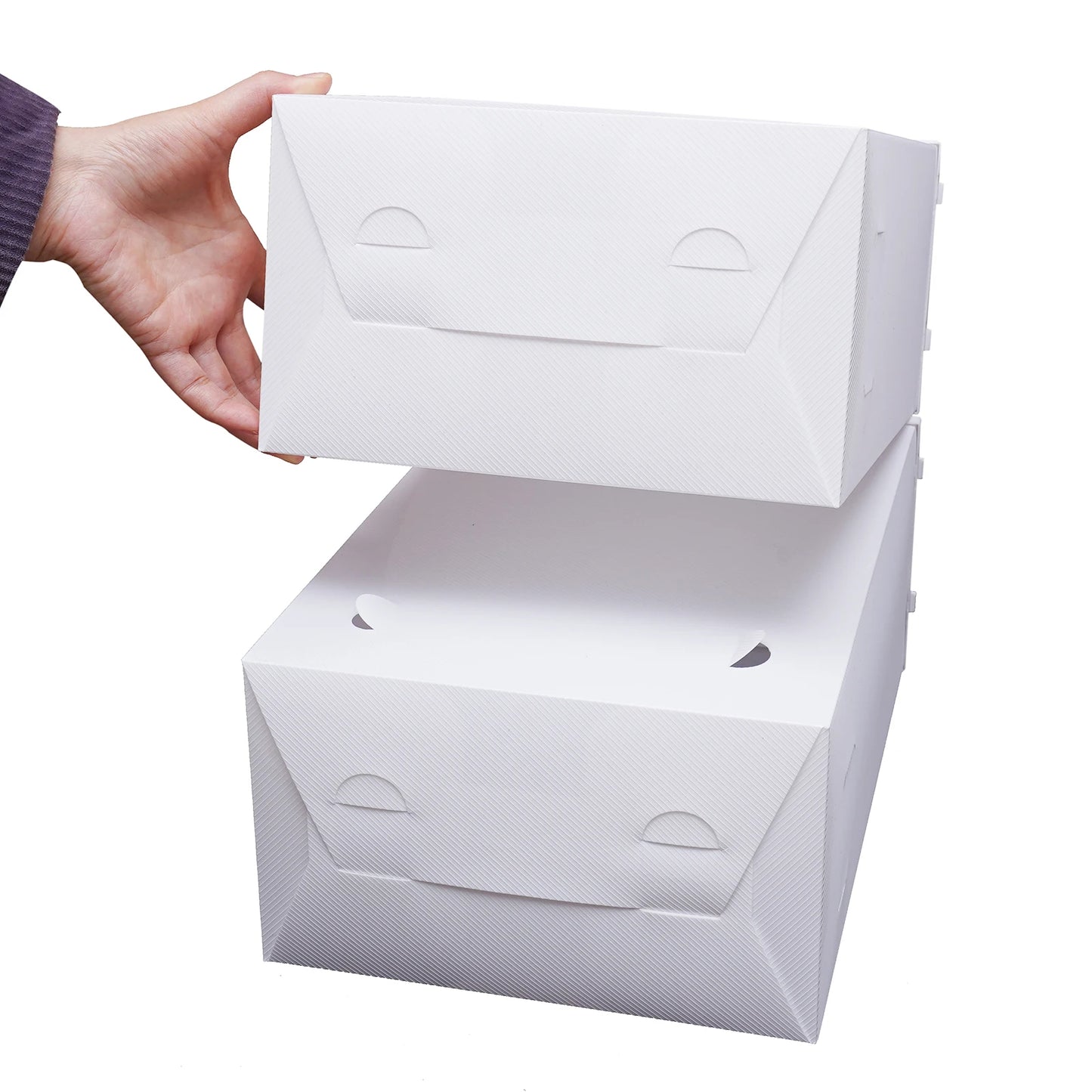 24pcs/set Transparent Plastic Shoe Case  Large Thickened Shoe Box Stackable Organizer Drawer Shoe Rack White