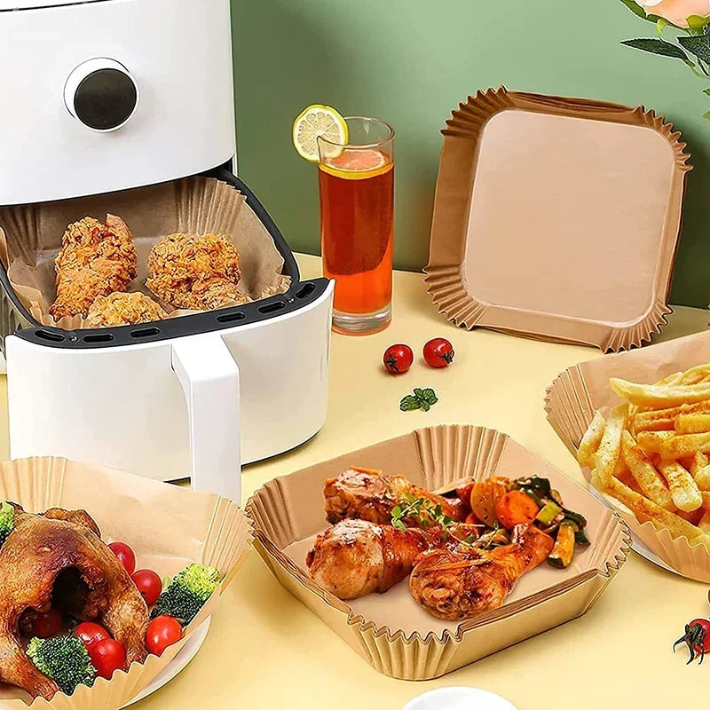 Air Fryer Disposable Paper Parchment Wood Pulp Steamer Cheesecake Air Fryer Accessories Baking Paper for Air Fryer