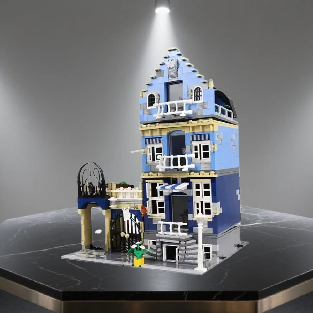 Creative Ideas Market Street Model Set Adorable Bedroom Street Views Building Blocks Bricks Toy For Room Decoration 10190 Gifts