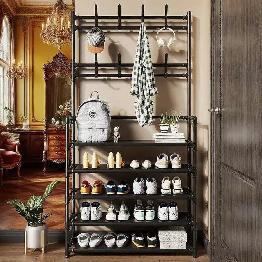 Multi-functional entrance shoe rack, super practical for storing bags and shoes, large-capacity multi-layer shoe rack