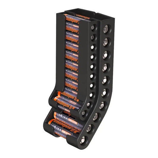 Battery Storage Organizer AA & AAA Combo Battery Keeper Wall Holder Battery Dispenser Container for 10AAA 10AA Batteries Bracket