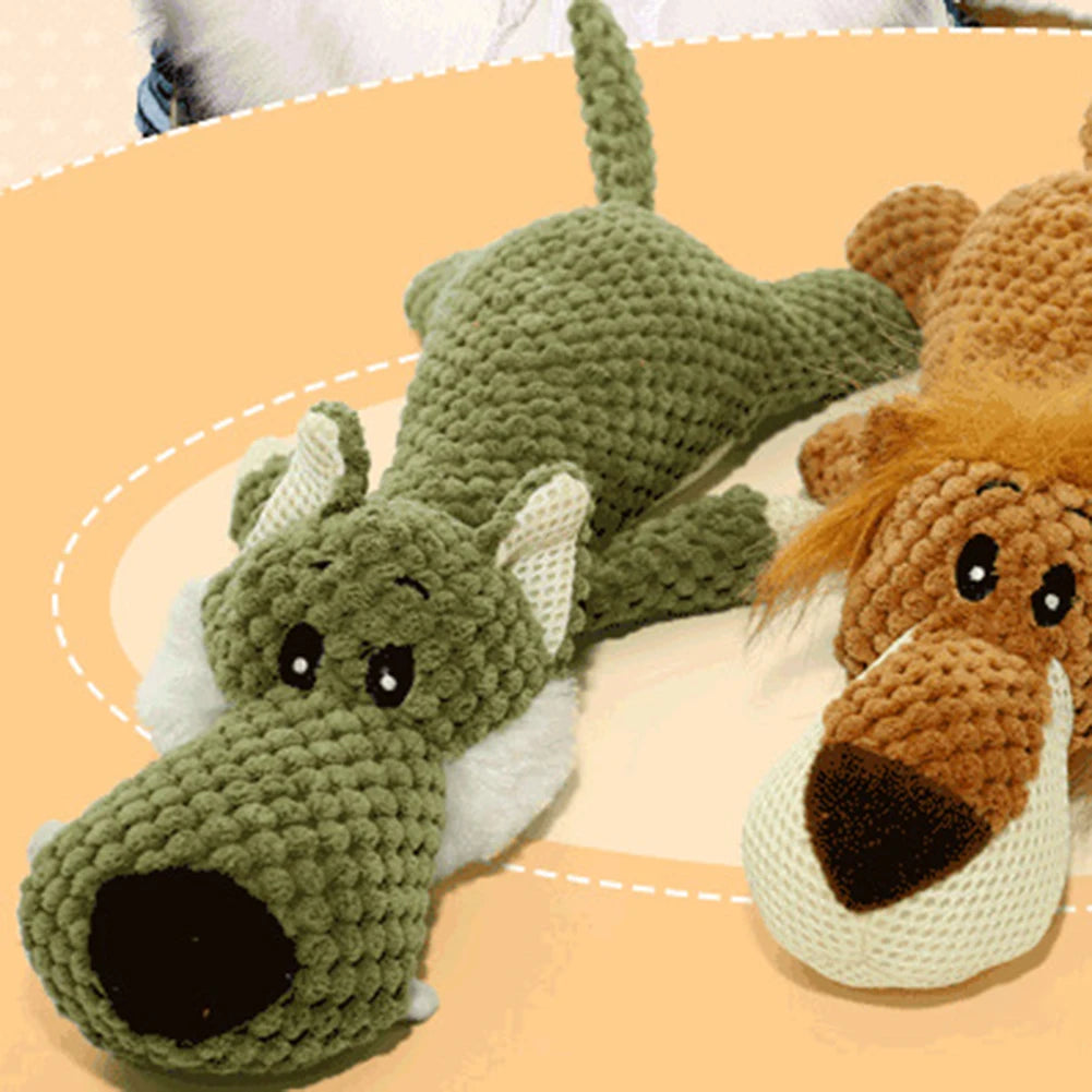 Pet Dog Toy Cute Plush Squeak Stuffed Toys Cartoon Puppy Dog Toy Puppy Teething Chewing Pet Dog Chew Squeak Toy Dog Accessories