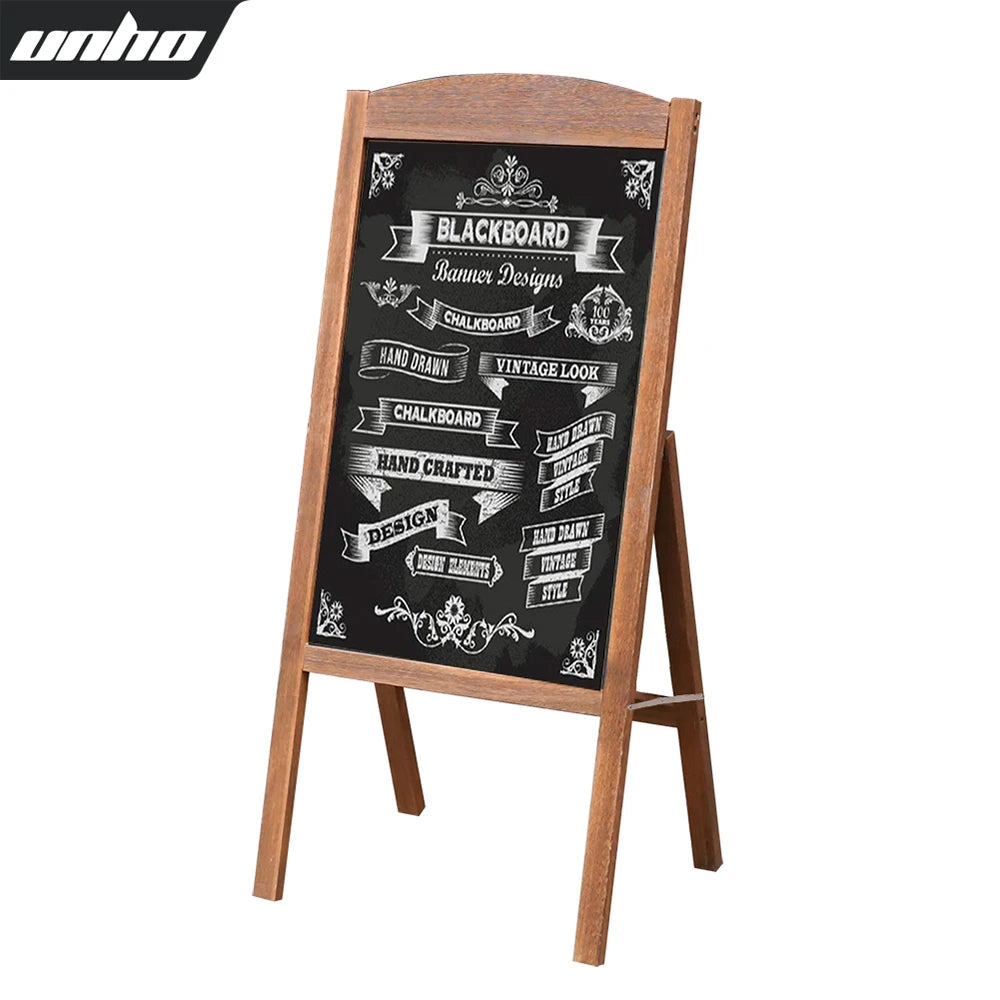 Wooden A-Frame Sign Freestanding Message Chalkboard Sidewalk Blackboard