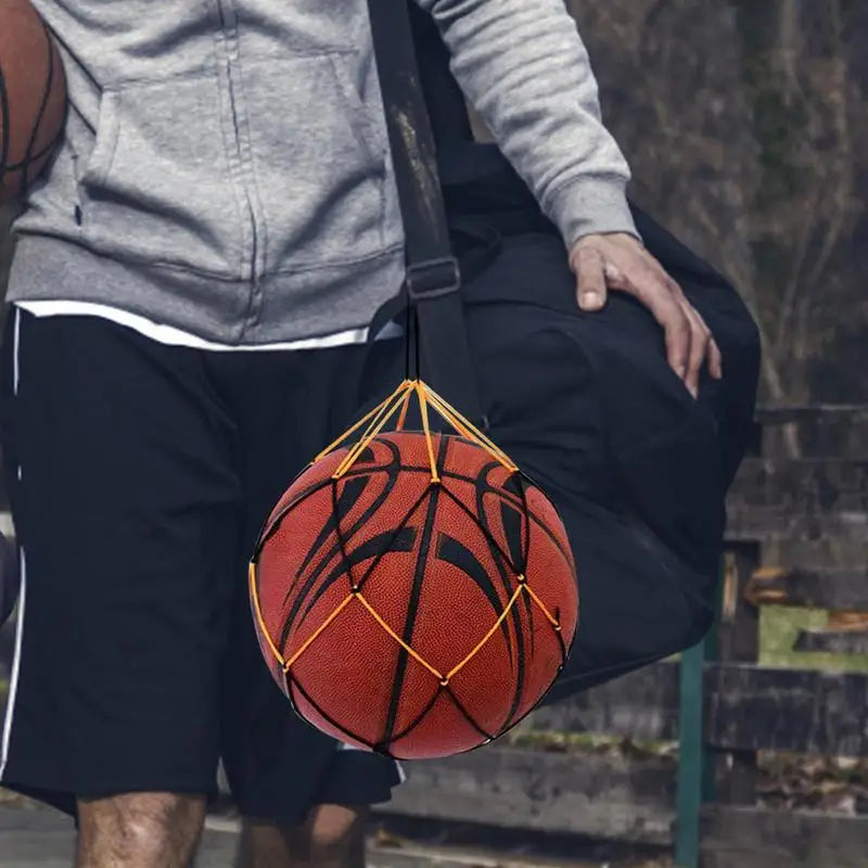 Single Ball Carrier Heavy-duty Basketball Ball Carry Mesh Storage Net Basketball Net Bag Sports Ball Holder Nylon Carry Bag