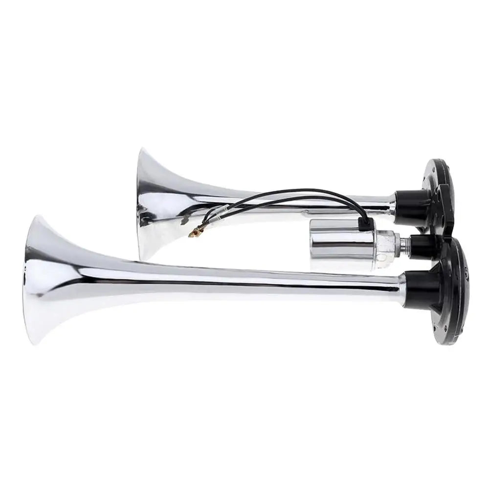 Semi Truck Air Horn Car Air Horn Dual Trumpet 150db Super Loud Motorcycle Train Horn Electric Impact Air Horn For Any 12/24v