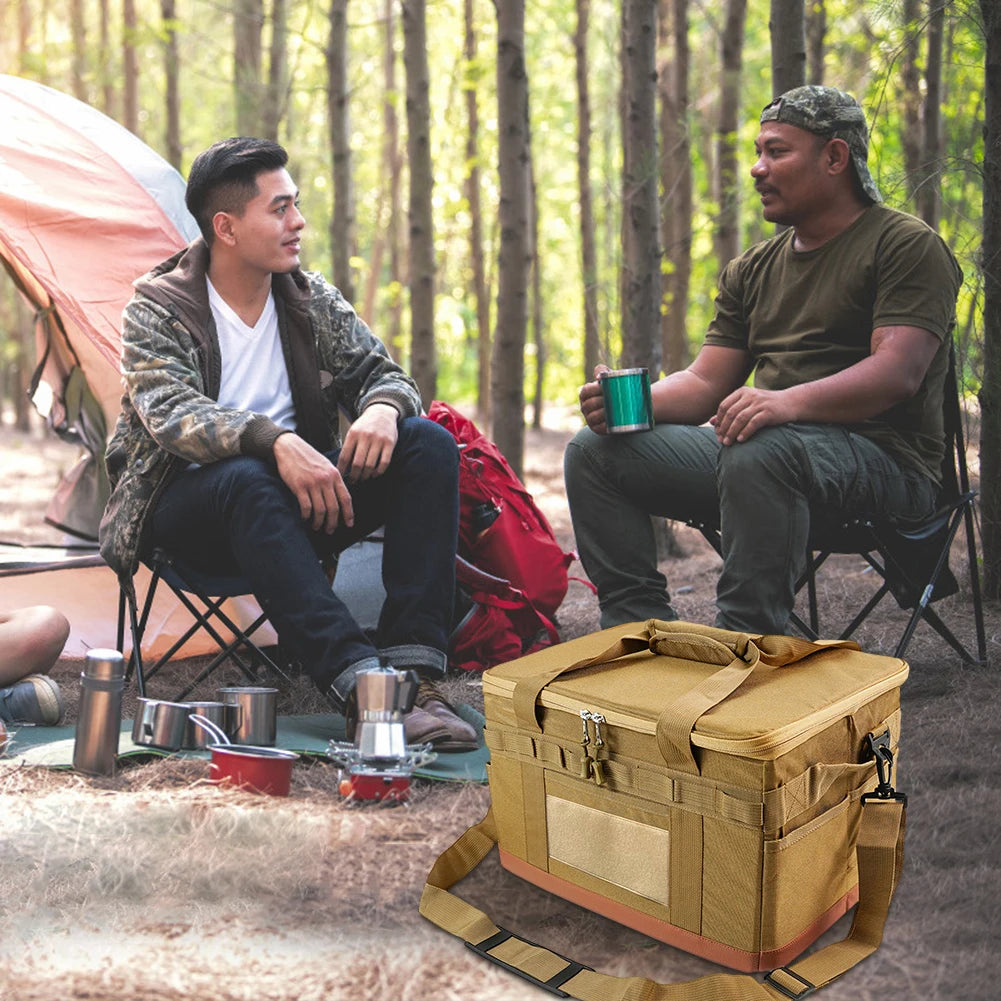 30L Camping Cooking Utensil Organizer Large Capacity Car Trunk Storage Bag Detachable Multifunctional Camping Stove Storage Case