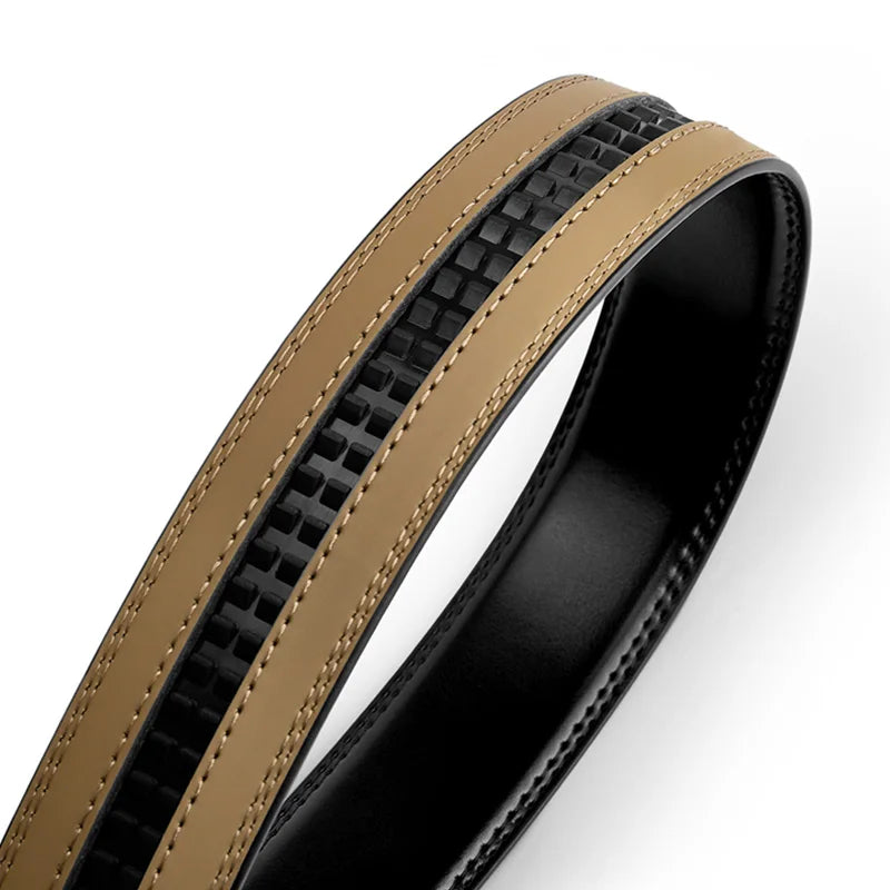 2Pcs Automatic Belt For Men, High-Quality Genuine Leather Belt, Minimalist Designer Business Belt, Adjustable Versatile Belts