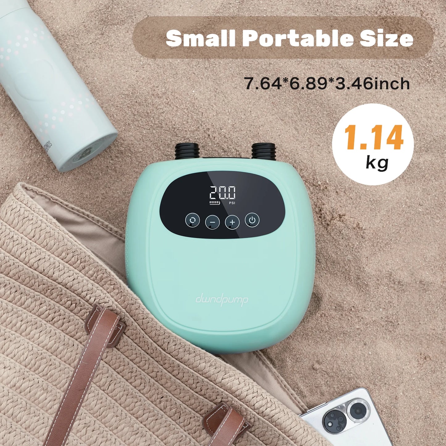 dwndpump Electric 20PSI SUP Pump 38.48Wh Battery Paddle Board Inflation Deflation for Kayak Boat Surfing Board Stand Up Paddle