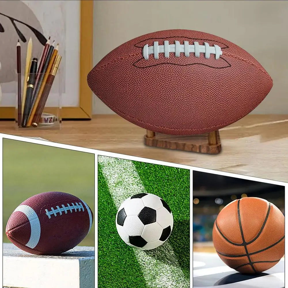 Ball Display Stand Wood Soccer Ball Display Holder Ball Stand Holder Display Stand Wooden Basketball Football Soccer Holder Rack