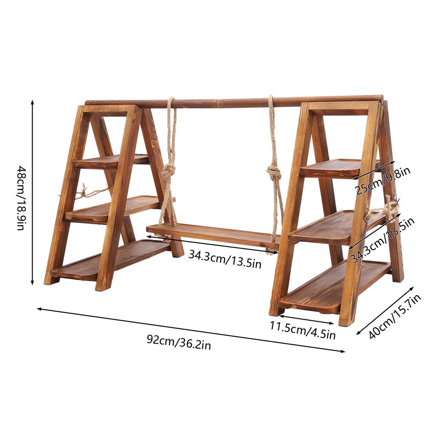 Wooden Dessert Display Stand Cake Stand 3 Tier Serving Tray Decorative Tiered Plate for Birthday Party Cupcake Decor