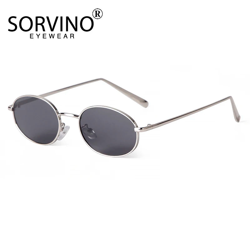 SORVINO Retro Small Oval Sunglasses Vintage for Men and Women Luxury Designer Unisex Sun Glasses 90s Style Punk Eyeglasses