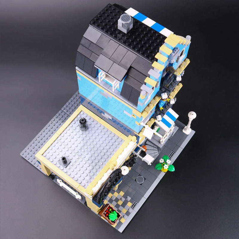 Creative Ideas Market Street Model Set Adorable Bedroom Street Views Building Blocks Bricks Toy For Room Decoration 10190 Gifts