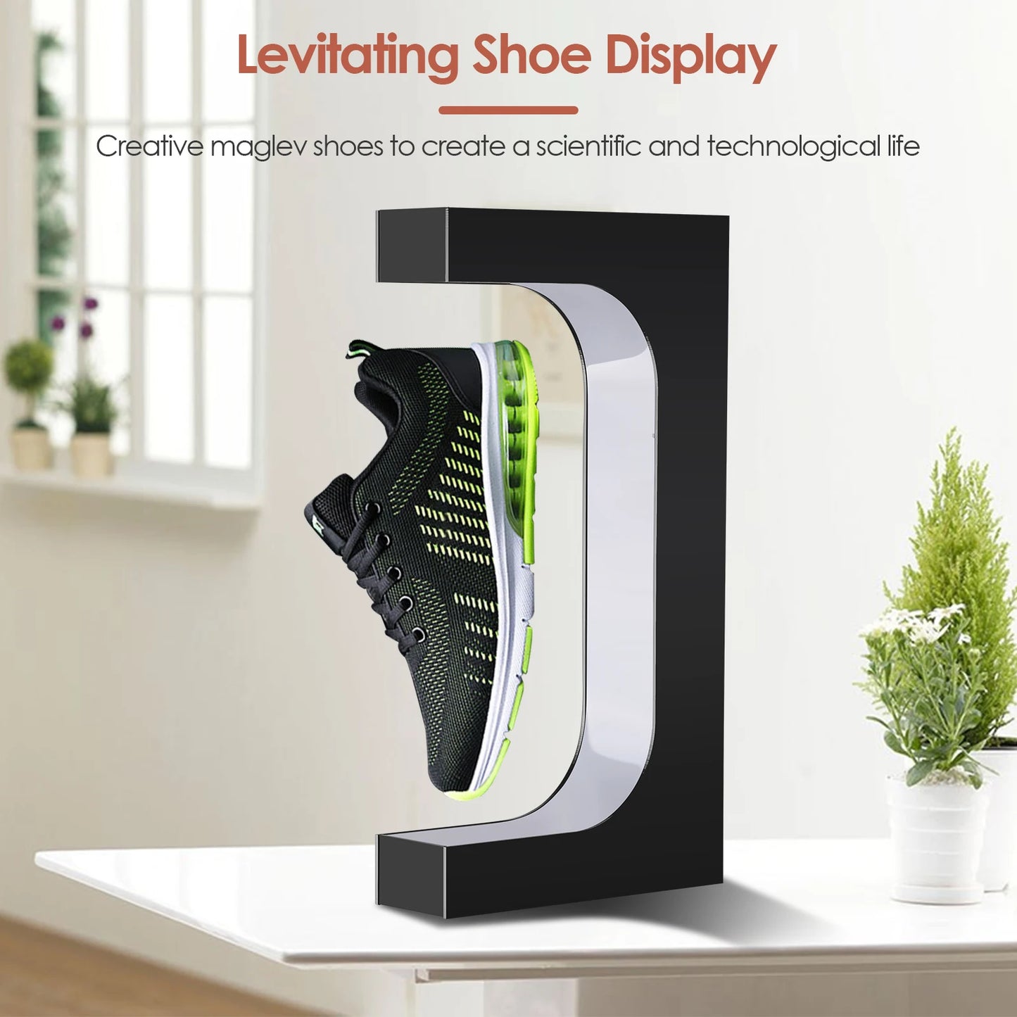 Magnetic Floating Shoe Display Stand Levitation Sneaker Holder With LED Light for Advertising Store levitating shoe display