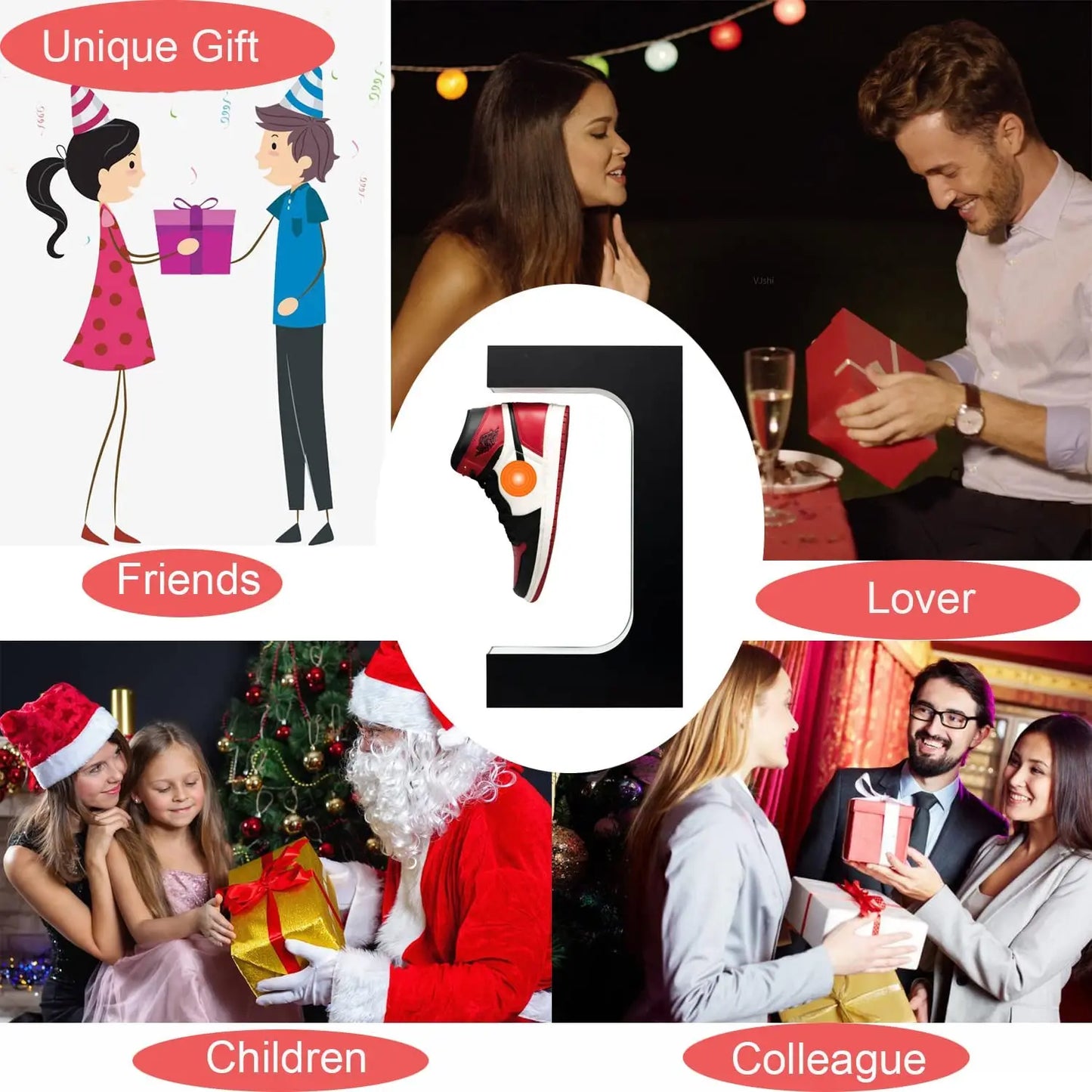 Magnetic Floating Shoe Display Stand Levitation Sneaker Holder With LED Light for Advertising Store levitating shoe display