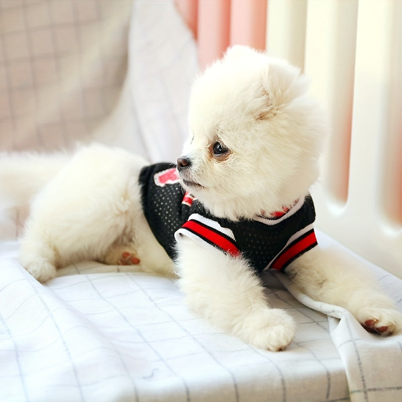 Basketball Team Spirit Dog Vest - Vibrant Prints, Lightweight & Breathable for Spring/Summer - Perfect for Small Dogs