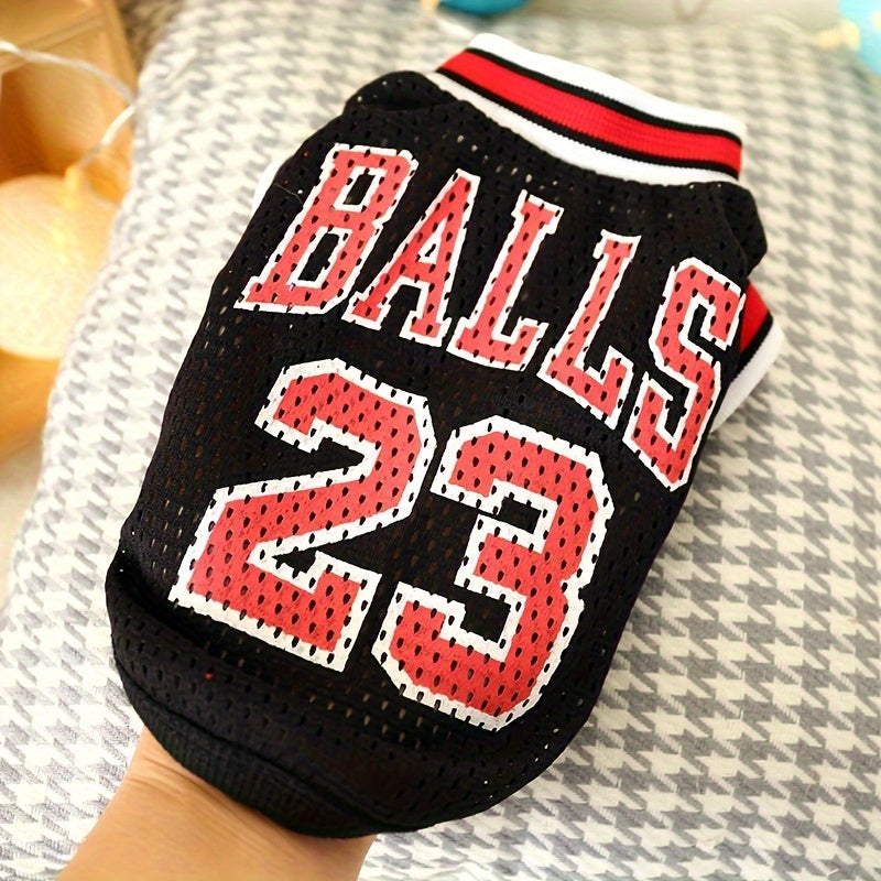 Basketball Team Spirit Dog Vest - Vibrant Prints, Lightweight & Breathable for Spring/Summer - Perfect for Small Dogs