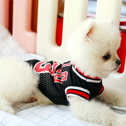 Basketball Team Spirit Dog Vest - Vibrant Prints, Lightweight & Breathable for Spring/Summer - Perfect for Small Dogs